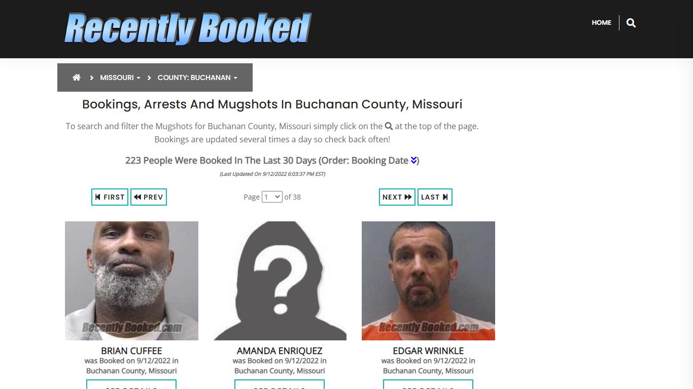 Bookings, Arrests and Mugshots in Buchanan County, Missouri